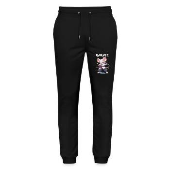 Lustige japanische Karate Maus Kawaii Karateka - Stanley/Stella Unisex Bio Jogginghose Mover  - Schwarz - Vorne - Marisol (170cm) & Nik (191cm)