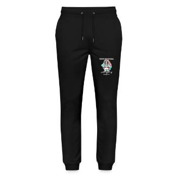 Slothstronaut Exploring At My Own Pace - Sloth - Stanley/Stella Mover Unisex Organic Jogging Trousers - black - Front - Marisol (170cm) & Nik (191cm)