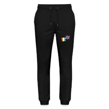 Côte d'Ivoire UK Flag British Ivorian - Stanley/Stella Mover Unisex Organic Jogging Trousers - black - Front - Marisol (170cm) & Nik (191cm)