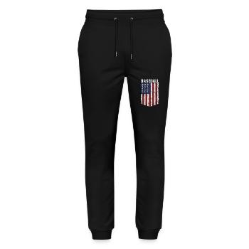 BASEBALL Amerika USA Flagge - Stanley/Stella Unisex Bio Jogginghose Mover  - Schwarz - Vorne - Marisol (170cm) & Nik (191cm)