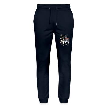Wolf Wolves Funny Sayings Wolf Pack Animals - Stanley/Stella Mover Unisex Organic Jogging Trousers - navy - Front - Marisol (170cm) & Nik (191cm)