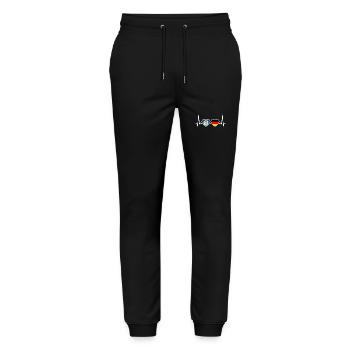 Belize Deutschland Herzschlag Flagge Belizer - Stanley/Stella Unisex Bio Jogginghose Mover  - Schwarz - Vorne - Marisol (170cm) & Nik (191cm)