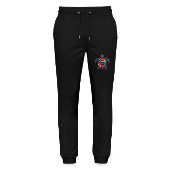 Colorful turtle artwork - Stanley/Stella Mover Unisex Organic Jogging Trousers - black - Front - Marisol (170cm) & Nik (191cm)