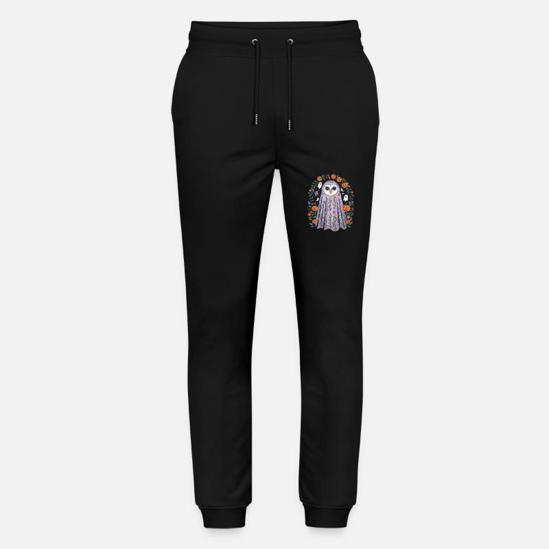 Halloween Eule Mit Blumen Und Kürbissen - Stanley/Stella Unisex Bio Jogginghose Mover  - Schwarz