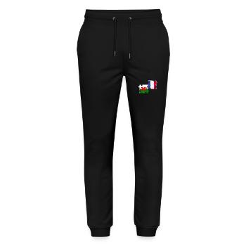 Wales Frankreich Flagge Franzose Waliser - Stanley/Stella Unisex Bio Jogginghose Mover  - Schwarz - Vorne - Marisol (170cm) & Nik (191cm)