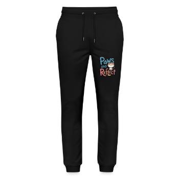 Paws And Reflect Katzenpfoten Und Yoga Meditation - Stanley/Stella Unisex Bio Jogginghose Mover  - Schwarz - Vorne - Marisol (170cm) & Nik (191cm)