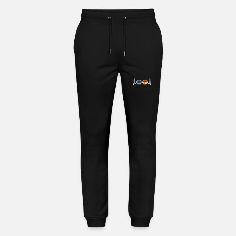 Curaçao, Espagne, Heartbeat Flag - Pantalon de jogging bio MOVER Stanley/Stella unisexe - noir