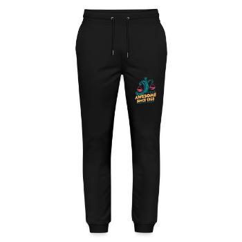 Libra Zodiac Geburtstag Awesome Since 1968 - Stanley/Stella Unisex Bio Jogginghose Mover  - Schwarz - Vorne - Marisol (170cm) & Nik (191cm)