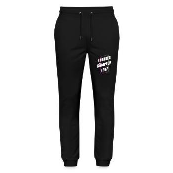 Starkes Kämpferherz - Glücksbringer - Mut machen - Stanley/Stella Unisex Bio Jogginghose Mover  - Schwarz - Vorne - Marisol (170cm) & Nik (191cm)