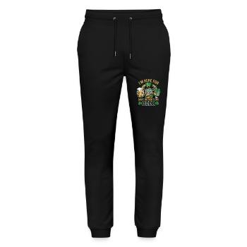 St. Patrick`s Day Beer Leprechaun Kobold Bier - Stanley/Stella Mover Unisex Organic Jogging Trousers - black - Front - Marisol (170cm) & Nik (191cm)