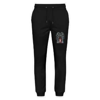 Dreamy Fox in the Enchanted Forest Cottagecore - Stanley/Stella Mover Unisex Organic Jogging Trousers - black - Front - Marisol (170cm) & Nik (191cm)