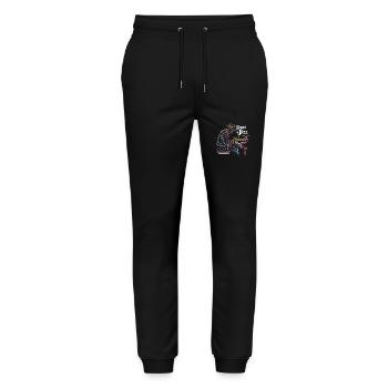 Born for jazz with musicians at the piano - Stanley/Stella Mover Unisex Organic Jogging Trousers - black - Front - Marisol (170cm) & Nik (191cm)