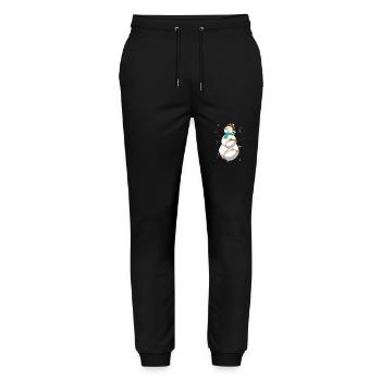 Baseball Snowman With Hat And Scarf In The Snow - Stanley/Stella Mover Unisex Organic Jogging Trousers - black - Front - Marisol (170cm) & Nik (191cm)