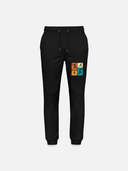 Retro Boxing Silhouette Art - Stanley/Stella Mover Unisex Organic Jogging Trousers - black