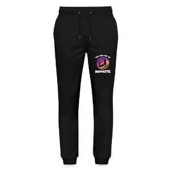 Vous m’avez eu à Namaste Yoga Silhouette Relaxation - Pantalon de jogging bio MOVER Stanley/Stella unisexe - noir - Devant - Marisol (170cm) & Nik (191cm)