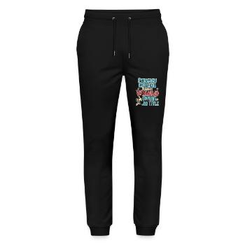 Snowplow Operator Wizard Schneepflugfahrer - Stanley/Stella Mover Unisex Organic Jogging Trousers - black - Front - Marisol (170cm) & Nik (191cm)