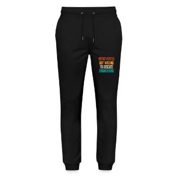 Introverted But Ready About Engineering - Stanley/Stella Mover Unisex Organic Jogging Trousers - black - Front - Marisol (170cm) & Nik (191cm)