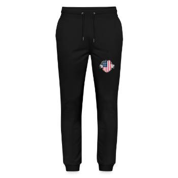 American flag unveiling design - Stanley/Stella Mover Unisex Organic Jogging Trousers - black - Front - Marisol (170cm) & Nik (191cm)