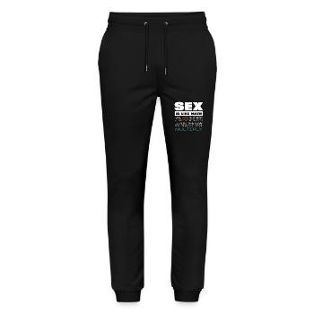 Le sexe est comme les mathématiques Dicton drôle Design - Pantalon de jogging bio MOVER Stanley/Stella unisexe - noir - Devant - Marisol (170cm) & Nik (191cm)