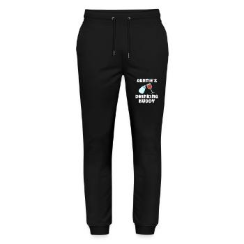 Auntie's Drinking Buddy Funny - Stanley/Stella Mover Unisex Organic Jogging Trousers - black - Front - Marisol (170cm) & Nik (191cm)
