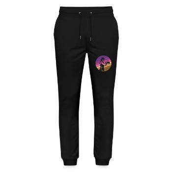 Retro Boxen Design Für Frauen - Stanley/Stella Unisex Bio Jogginghose Mover  - Schwarz - Vorne - Marisol (170cm) & Nik (191cm)