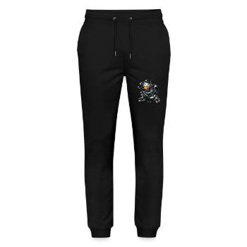 Cool Cartoon Duck Hockey Player Field - Stanley/Stella Mover Unisex Organic Jogging Trousers - black - Front - Marisol (170cm) & Nik (191cm)