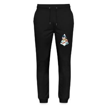 Penguin Snowboard Adventure on the Mountain - Stanley/Stella Mover Unisex Organic Jogging Trousers - black - Front - Marisol (170cm) & Nik (191cm)