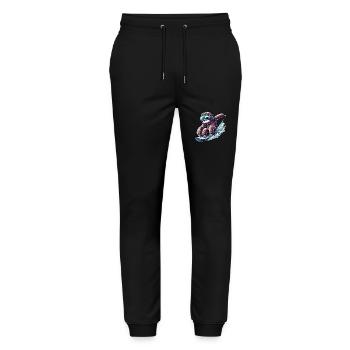mignon paresseux snowboard dessin animé sports d’hiver - Pantalon de jogging bio MOVER Stanley/Stella unisexe - noir - Devant - Marisol (170cm) & Nik (191cm)