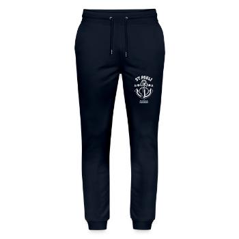 St. Pauli Hamburg Anker Reeperbahn - Stanley/Stella Mover Unisex Organic Jogging Trousers - navy - Front - Marisol (170cm) & Nik (191cm)