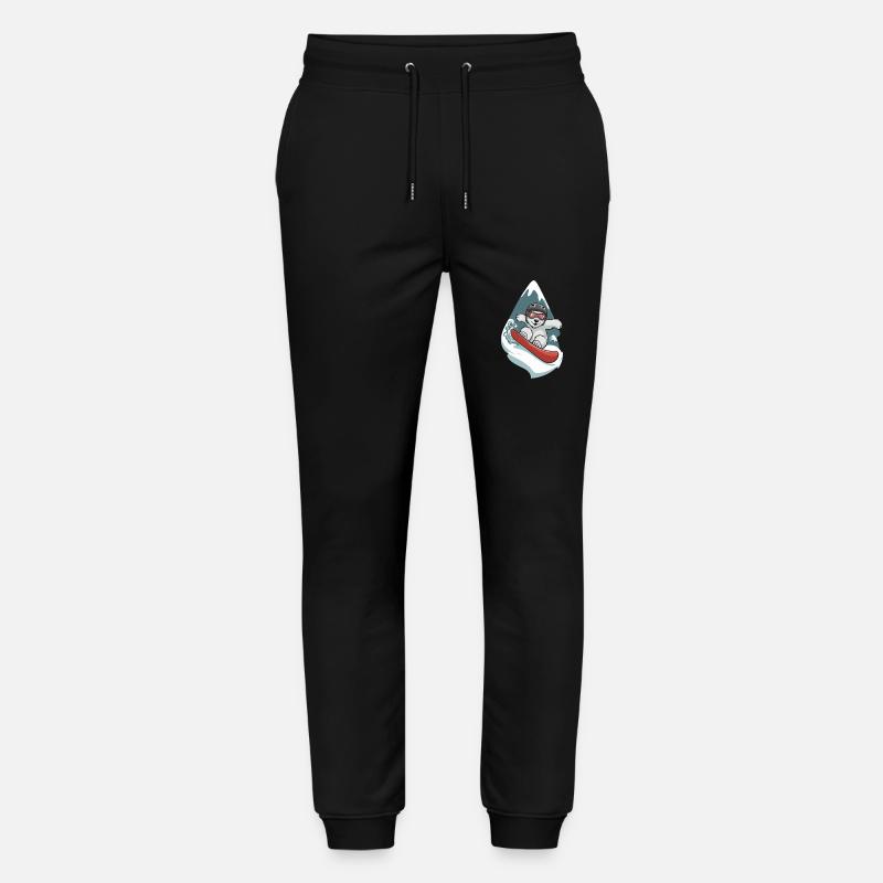 Schneebär auf Snowboard Abenteuer - Stanley/Stella Unisex Bio Jogginghose Mover - Schwarz