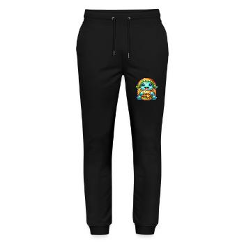 Cute Turtle Hamburger Whimsical Hat - Stanley/Stella Mover Unisex Organic Jogging Trousers - black - Front - Marisol (170cm) & Nik (191cm)