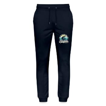 Il ne fait rien, il veut juste pêcher pêcher pêcheur pêcheur - Pantalon de jogging bio MOVER Stanley/Stella unisexe - marine - Devant - Marisol (170cm) & Nik (191cm)