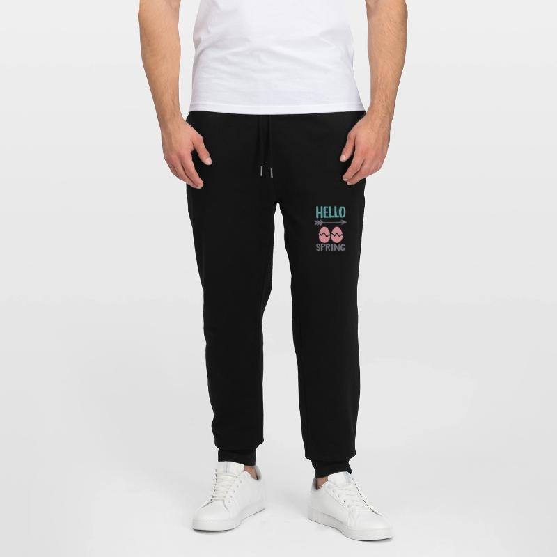 Hello Spring Spring Design with Easter Eggs Stanley/Stella Mover Unisex Organic Jogging Trousers
