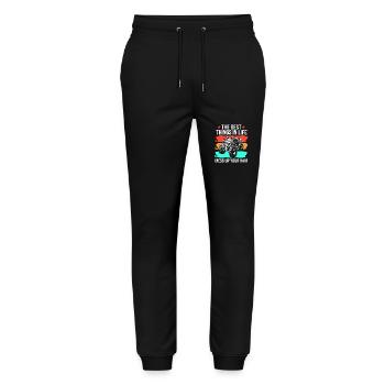 Quad bike - Stanley/Stella Mover Unisex Organic Jogging Trousers - black - Front - Marisol (170cm) & Nik (191cm)