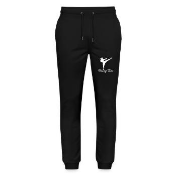 Muay Thai - Stanley/Stella Mover Unisex Organic Jogging Trousers - black - Front - Marisol (170cm) & Nik (191cm)