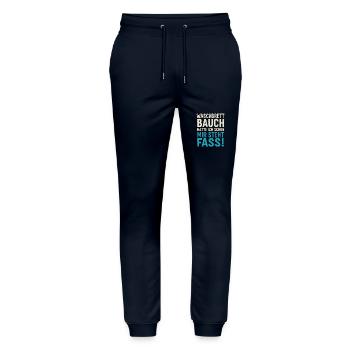 Mir steht Fass – Lustiger Anti-Fitness Spruch - Stanley/Stella Unisex Bio Jogginghose Mover  - Navy - Vorne - Marisol (170cm) & Nik (191cm)