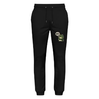 Nö Frosch – Genervt & Lustig - Stanley/Stella Unisex Bio Jogginghose Mover  - Schwarz - Vorne - Marisol (170cm) & Nik (191cm)