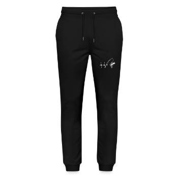 La pêche est mon cœur – Fischer Design - Pantalon de jogging bio MOVER Stanley/Stella unisexe - noir - Devant - Marisol (170cm) & Nik (191cm)