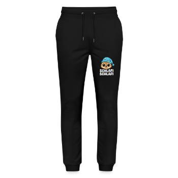 Schlafi Schlafi – Cute Sleep Shirt Motif - Stanley/Stella Mover Unisex Organic Jogging Trousers - black - Front - Marisol (170cm) & Nik (191cm)