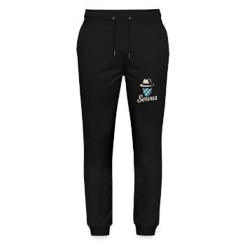 Servus – Bavarian greeting in vintage look - Stanley/Stella Mover Unisex Organic Jogging Trousers - black - Front - Marisol (170cm) & Nik (191cm)