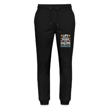 Segeln Spruch Hunde Segler Hund Segeln Geschenk - Stanley/Stella Unisex Bio Jogginghose Mover  - Schwarz - Vorne - Marisol (170cm) & Nik (191cm)