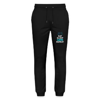 Eat Sleep Game Repeat – Gamer Design - Stanley/Stella Mover Unisex Organic Jogging Trousers - black - Front - Marisol (170cm) & Nik (191cm)