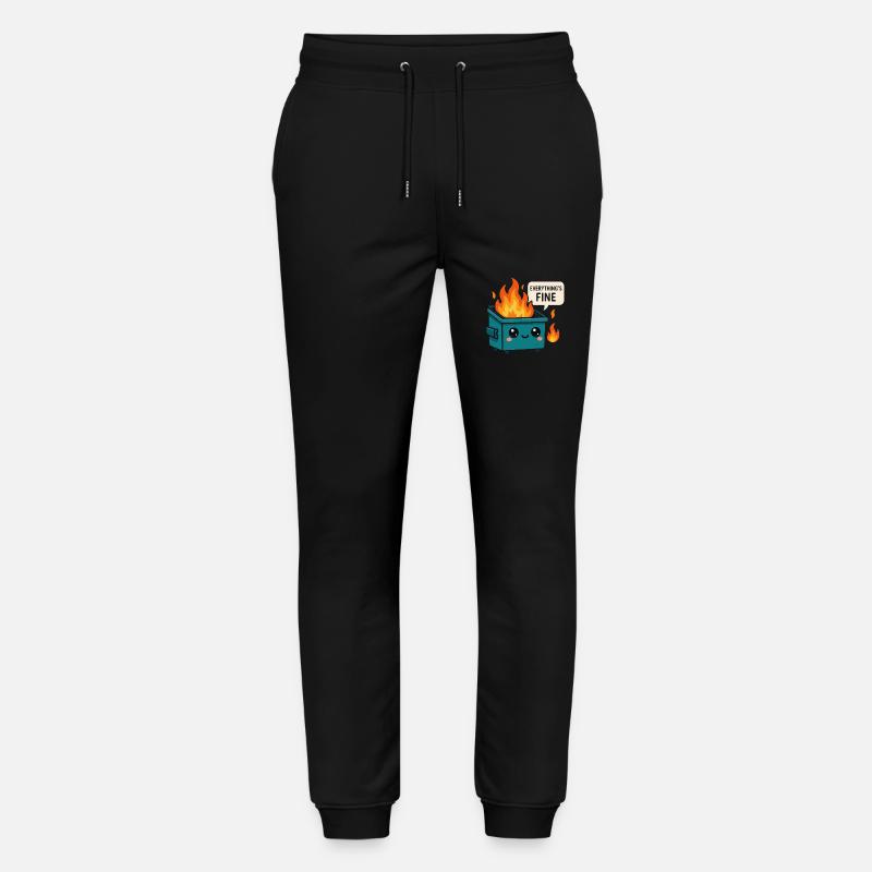 Dumpster Fire Meme - Stanley/Stella Mover Unisex Organic Jogging Trousers - black