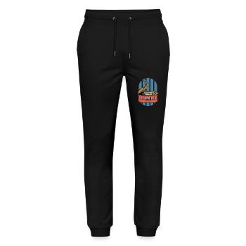 Portugal Sardinen Retro Dosen Illustration - Stanley/Stella Unisex Bio Jogginghose Mover  - Schwarz - Vorne - Marisol (170cm) & Nik (191cm)