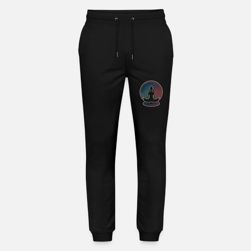 Zen Meditation Wave Circles - Stanley/Stella Mover Unisex Organic Jogging Trousers - black