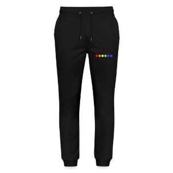 PRIDE Regenbogen Punkte - Stanley/Stella Unisex Bio Jogginghose Mover  - Schwarz - Vorne - Marisol (170cm) & Nik (191cm)