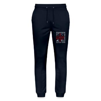 Signe du zodiaque Scorpion - Pantalon de jogging bio MOVER Stanley/Stella unisexe - marine - Devant - Marisol (170cm) & Nik (191cm)