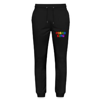 Porno king - Stanley/Stella Unisex Bio Jogginghose Mover  - Schwarz - Vorne - Marisol (170cm) & Nik (191cm)