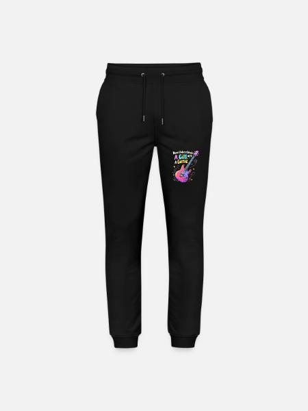 Girl with Guitar Power - Stanley/Stella Mover Unisex Organic Jogging Trousers - black