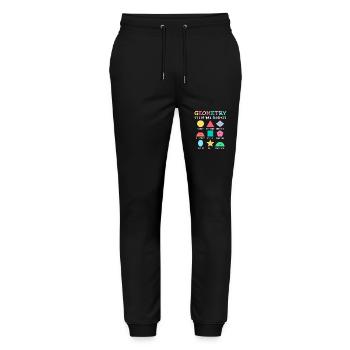 Geometry Shapes with Positive Slogans - Stanley/Stella Mover Unisex Organic Jogging Trousers - black - Front - Marisol (170cm) & Nik (191cm)